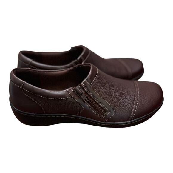 Clark’s Collection Women’s Cora Giny Shoes Size 9 Brown Loafers Zip‎ Side Flats - Picture 2 of 8